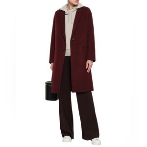 VINCE Oversized Wool Modern Coat Burgundy Long Overcoat in Color Spice